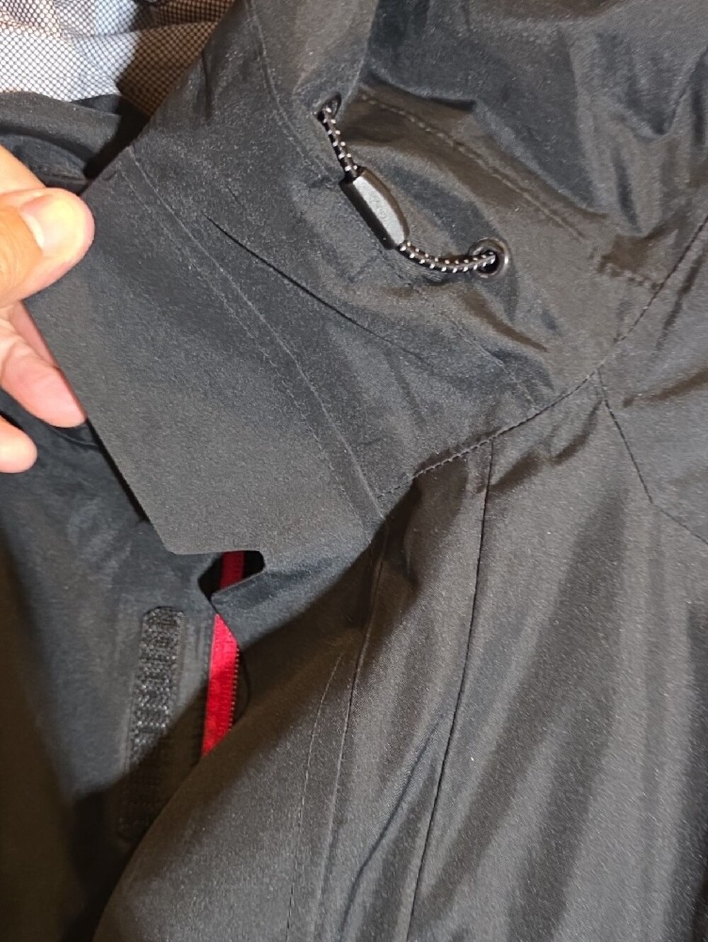 Champion Men's Black Hooded Raincoat with Red Trim - Picture 7 of 10